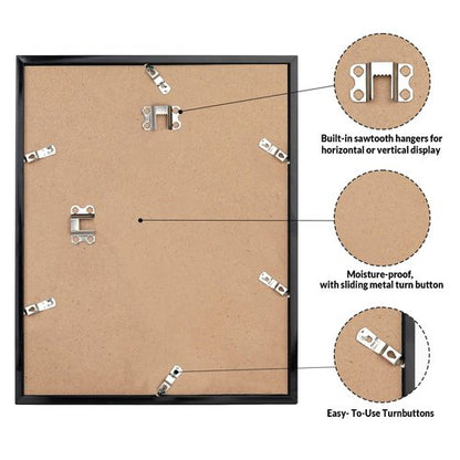 LaVie Home 13x16 Picture Frame for Wall Display, 13x16 Black Picture Frame with HD Plexiglas, 13 x 16 Poster Frame 1 Pack, Display Frame for Vertical or Horizontal, Classic Collection