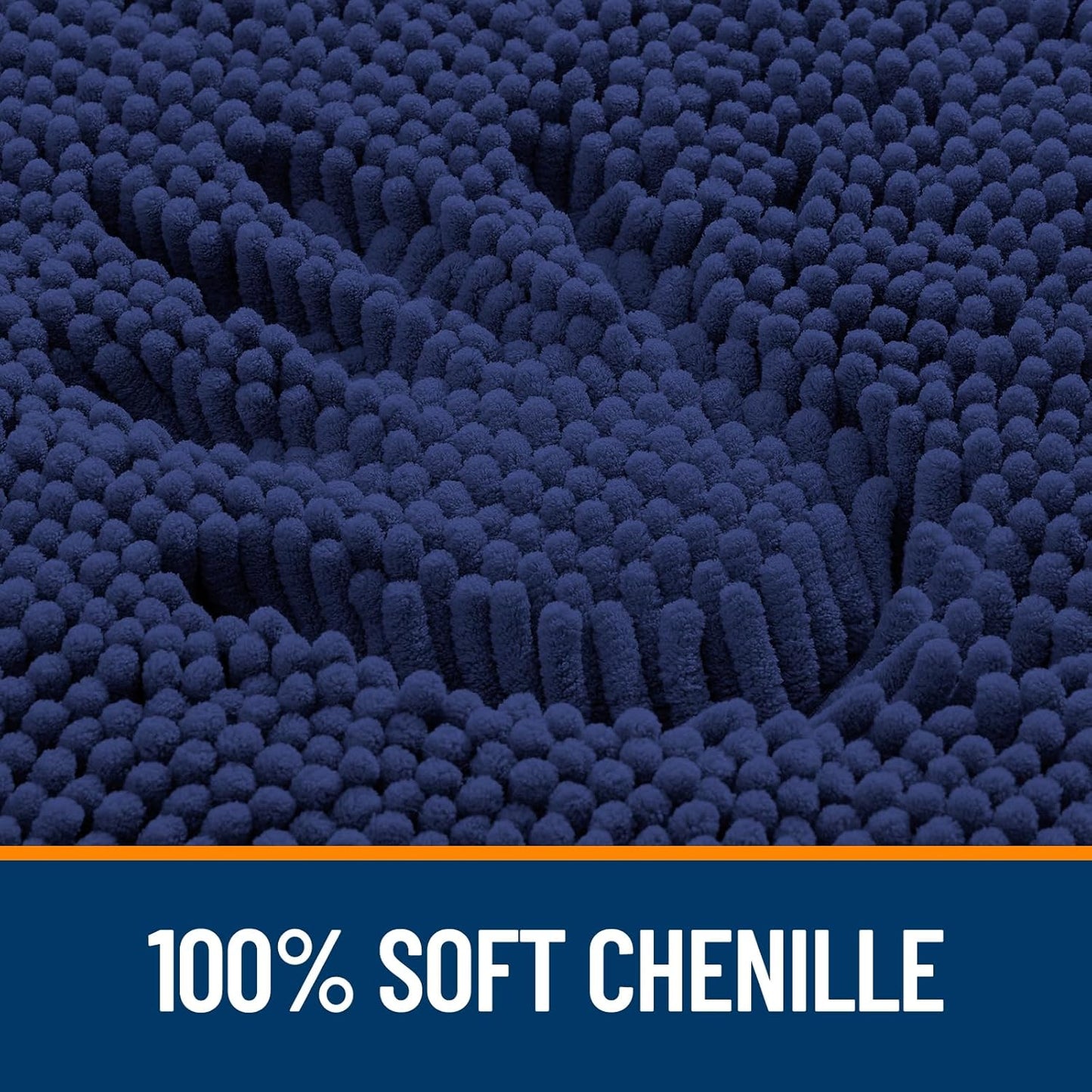 OLANLY Large Bath Rugs - Soft Absorbent Chenille with Rubber Backing | Quick Dry, Machine Washable, 70x46, Twilight Sapphire