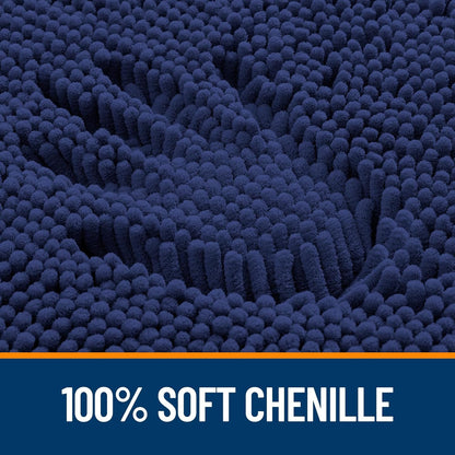 OLANLY Large Bath Rugs - Soft Absorbent Chenille with Rubber Backing | Quick Dry, Machine Washable, 70x46, Twilight Sapphire
