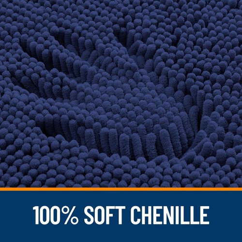 OLANLY Bathroom Rugs 59x20, Extra Soft Absorbent Chenille Bath Rugs, Rubber Backing Quick Dry, Machine Washable Bath Mats for Bathroom Floor, Tub and Shower, Home Decor Accessories, Twilight Sapphire