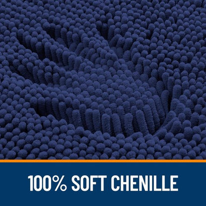 OLANLY Bathroom Rugs 40x32, Extra Soft Absorbent Chenille Bath Rugs, Rubber Backing Quick Dry, Machine Washable Bath Mats for Bathroom Floor, Tub and Shower, Home Decor Accessories, Twilight Sapphire