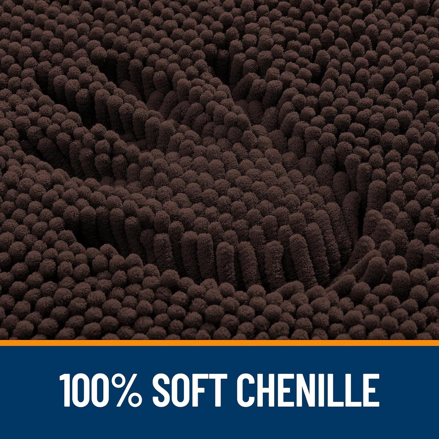 OLANLY Bathroom Rugs - Extra Soft Absorbent Chenille Bath Mats | 30x18, Quick Dry, Machine Washable, Brown
