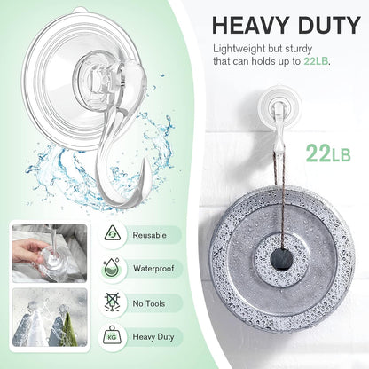 VIS'V Suction Cup Hooks Bundle - Large & Small Sizes for Strong, Versatile Holding Power