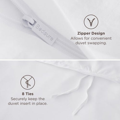 Bedsure Duvet Cover Oversized King Size - Only Includes 1 Duvet Cover (120"x98"), Hotel Luxury Soft Double Brushed All Season Bedding for Kids & Adults, Zipper Closure, NO Comforter, White
