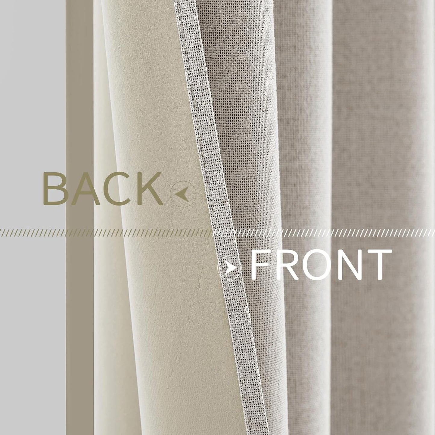 MIULEE Blackout Curtains - 100% Thermal Insulated Linen Textured Drapes | Cream White, 52 x 63 Inch (2 Panels)