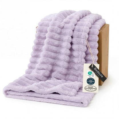 Bedsure GentleSoft Lavender Fog Fleece Blanket for Couch - Cozy Soft Blankets for Women, Cute Small Throws for Girls, 60x80 Inches