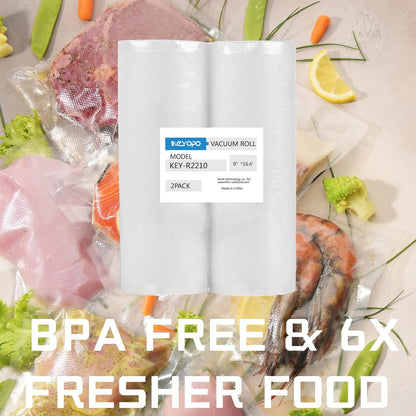Vacuum Sealer Bags by [Brand Name] - Heavy Duty BPA-Free Rolls | 2-Pack, 8" x 16.4" for Sous Vide Cooking