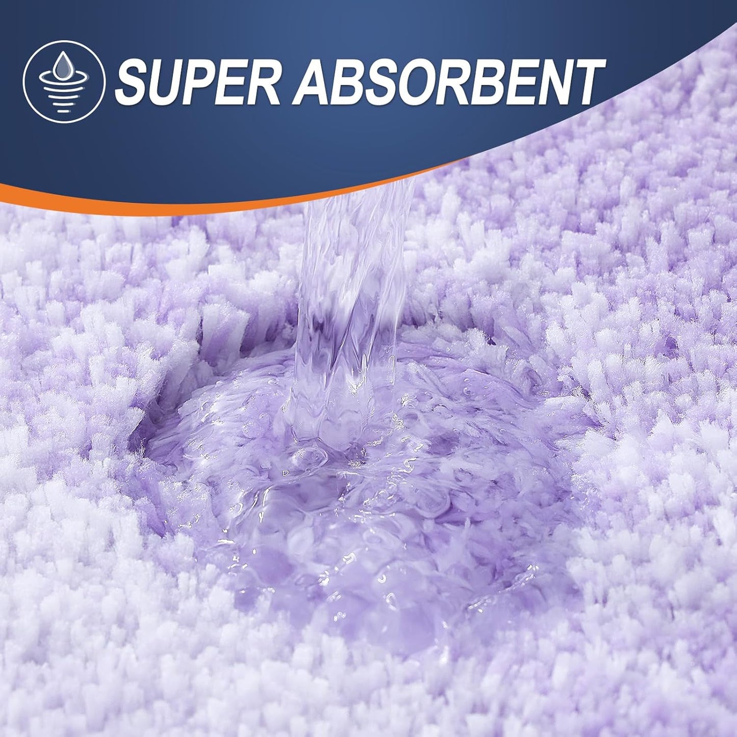 OLANLY Large Bathroom Rug Mat - Extra Soft Microfiber, Quick Dry & Washable | Light Purple 44x32