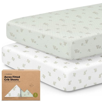 KeaBabies Fitted Crib Sheets - Soft Bamboo Viscose Cotton, 52x28, Gender Neutral, Breathable & Durable (2-Pack)