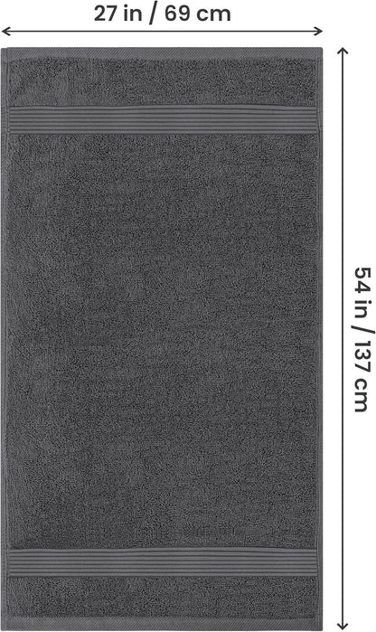 Utopia Towels 4 Pack Bath Towels Set, 27 by 54 Inches, 100% Ring Spun Cotton, Quick Dry, Highly Absorbent, Soft Feel Towels, Perfect for Daily Use, Grey