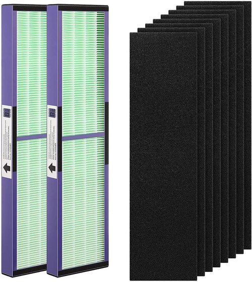 FLT4850PT HEPA Filter B Replacement with Pet Pure Treatment for Germ Guardian C4900 AC4825 AC4850PT CDAP4500 AC4300 and More with 8 Activated Carbon Pre-Filters