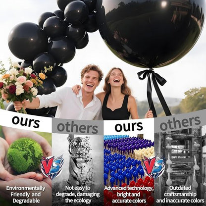 LEEZZIZZ 36-Inch Jumbo Latex Balloons - 9 Pack for Kids' Party, Wedding & Birthday Decorations