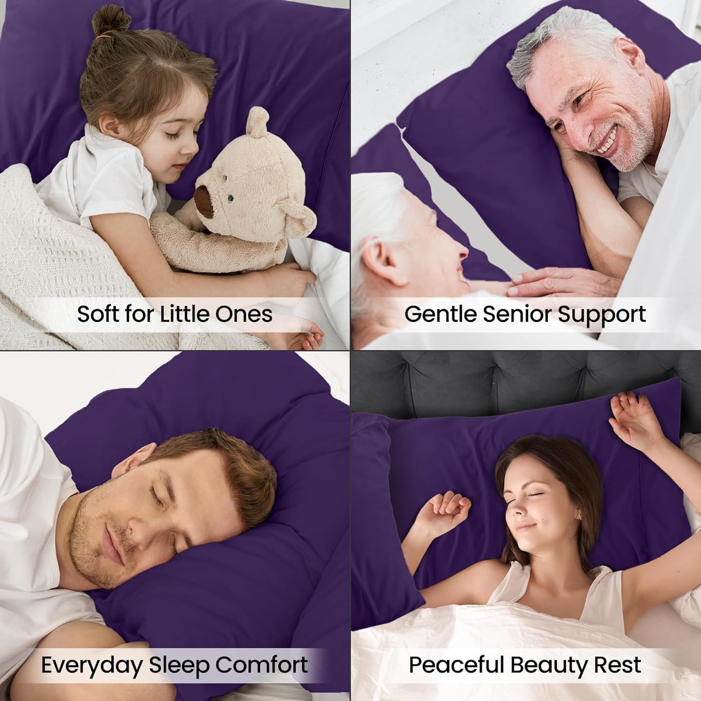 Utopia Bedding Queen Pillow Cases - Soft Brushed Microfiber - 2 Pack, Fade Resistant, 20 x 30 Inches | Eggplant Color