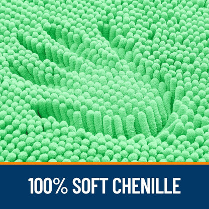 OLANLY Small Bathroom Rugs - Extra Soft Chenille Bath Mats | Quick Dry, Machine Washable, 24x16, Mint Green