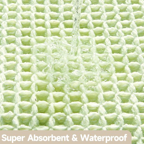 TYUU Waffle Bath Mat, Boho Bathroom Rugs Non Slip Washable Super Absorbent Quick Dry Cute Bath Mat Farmhouse Bathroom Decor, 36"x24" Pale Green