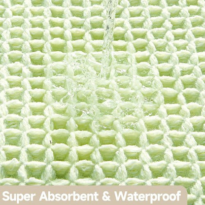 TYUU Waffle Runner Rug Bathroom, Boho Bathroom Rugs Non Slip Washable Long Super Absorbent Quick Dry Cute Bath Mat Farmhouse Bath Decor, 72"x24" Pale Green