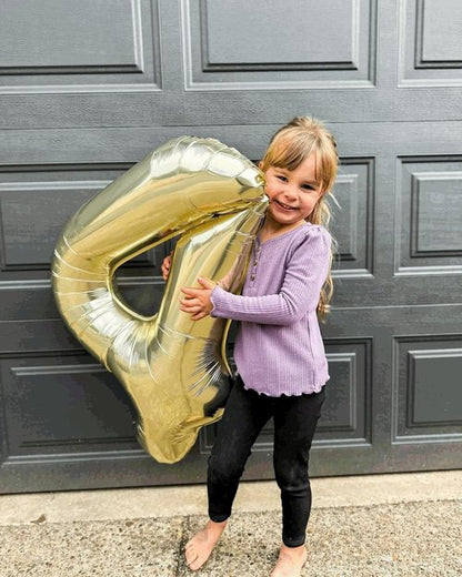 Light Gold Number 2 Balloon - 40 Inch 2nd Birthday Decoration for Toddlers | Sparkling Party Decor