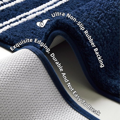 Arenarug Extra Soft Chenille Bathroom Rugs - Non-Slip & Machine Washable | 17x24 Blue Bath Mat