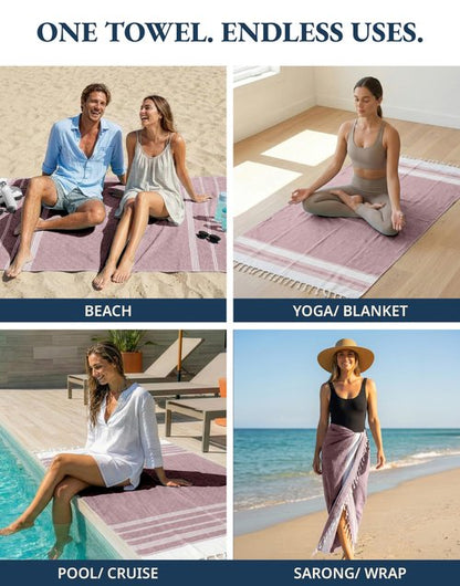 LANE LINEN Large Pool Towels, XL Beach Towel, Pre-Washed, No Shrink, Quick Dry Oversized Beach Towels, Stylish Beach Towel for Women, Sand Free Towel, 39"x71" - Fired Brick