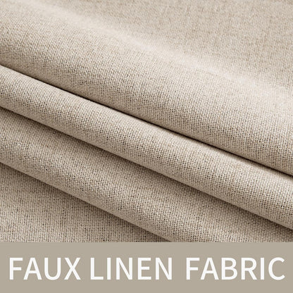 MIULEE Blackout Thermal Insulated Curtains - 100% Linen Textured Drapes in Taupe | 52 x 45 Inch (2 Panels)