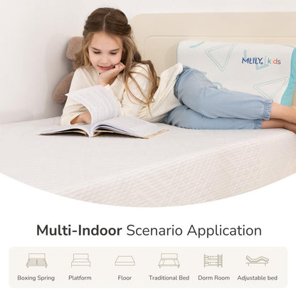 MLILY Twin Mattress in a Box, 10 inch Mattresses for Kids Bed Single Size Daybed Individual Bunk, Green Tea Memory Foam Medium Firm
