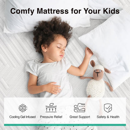 Novilla Twin XL Mattress, Memory Foam Mattress 8 inch for Pressure Relief, Enhanced Support & Plush Comfort, Grey & White
