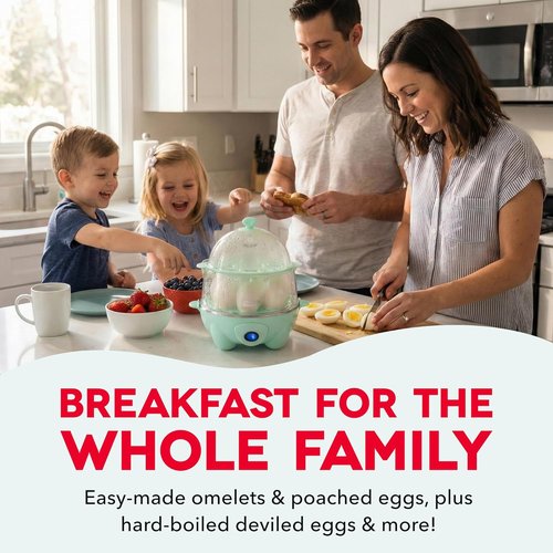 Dash Deluxe Egg Cooker - 3-in-1 Boiler, Poacher & Steamer - Holds 12 Eggs, Black | BPA Free & Dishwasher Safe