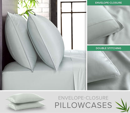 Pure Bamboo Twin XL Sheets - Luxuriously Soft & Cooling 100% Organic Viscose Bed Sheet Set | Sea Glass Color