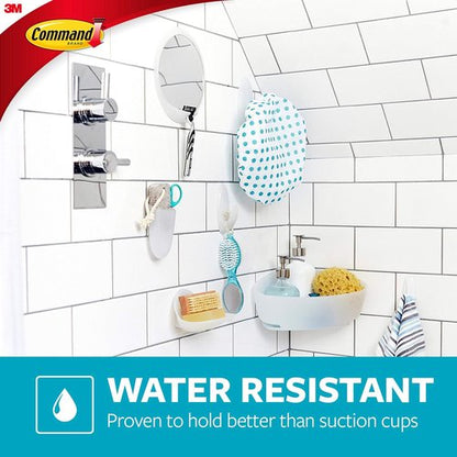 Command Bath Large Towel Hook Set - 3 Large Clear Frosted Hooks with Water-Resistant Strips for Damage-Free Organization