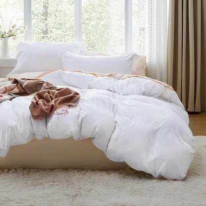 Bedsure Duvet Cover Set - Bright White Queen Size, Extra Soft 3-Piece Bedding with Zipper Closure & Pillow Shams