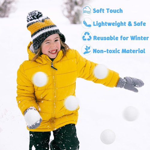 Luces 100 PCS Fake Snow Balls - Plush Indoor & Outdoor Snowball Fight Set for Winter Fun