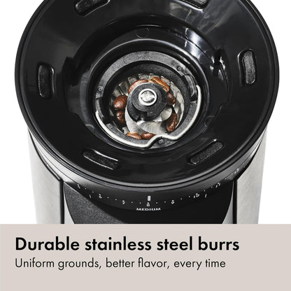 OXO Brew Conical Burr Coffee Grinder - One-Touch Automatic Grind, Silver Stainless Steel Design