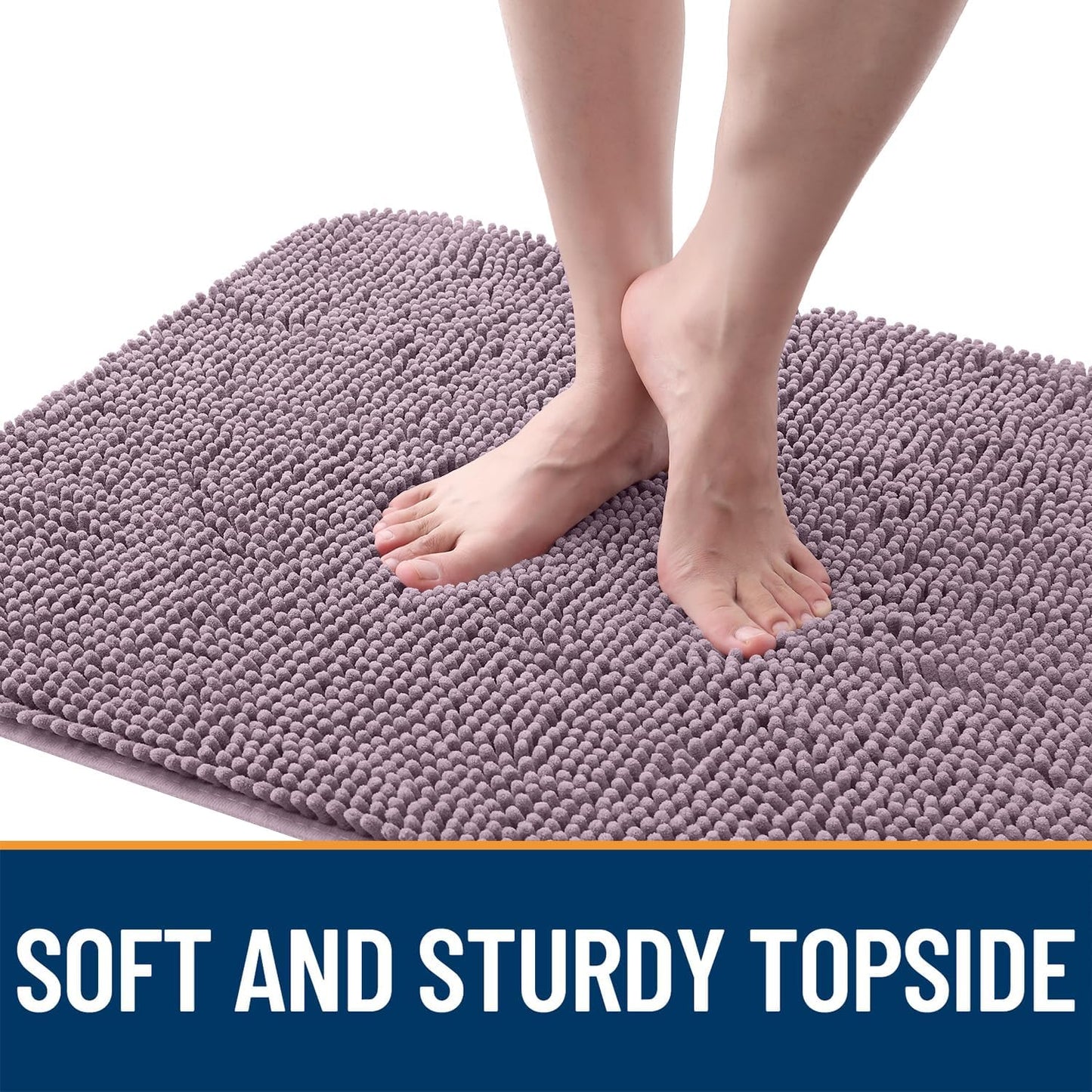 OLANLY Dog Door Mat - Absorbent Non-Slip Chenille for Muddy Paws | 59x35, Quick Dry, Deep Plum
