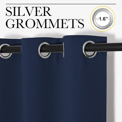 NICETOWN Blackout Curtain Panels - Thermal Insulated Grommet Top Drapes, Navy, 29" x 36" (2 Panels)