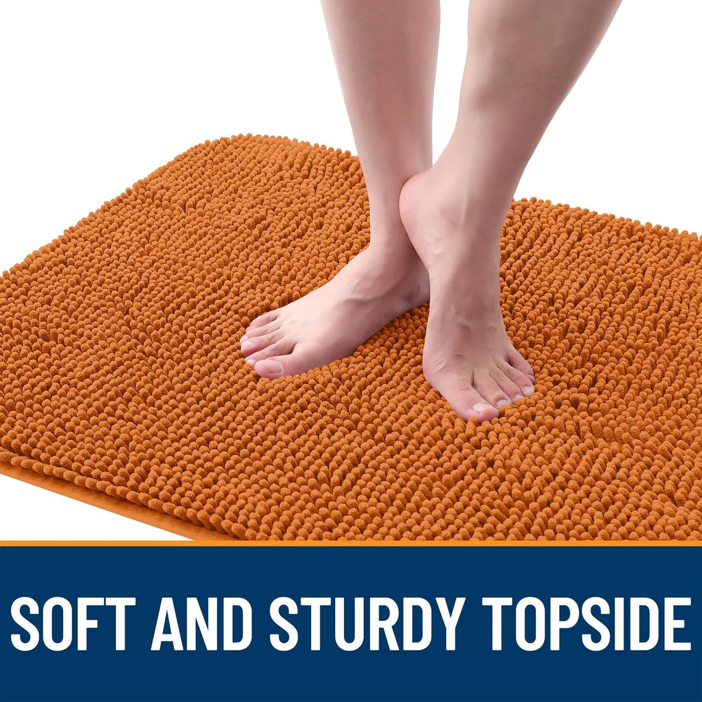 OLANLY Dog Door Mat - Absorbent Non-Slip Chenille Mat for Muddy Paws | 30x17 Inches, Quick Dry Clay Color