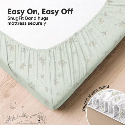 KeaBabies Fitted Crib Sheets - Soft Bamboo Viscose Cotton, 52x28, Gender Neutral, Breathable & Durable (2-Pack)
