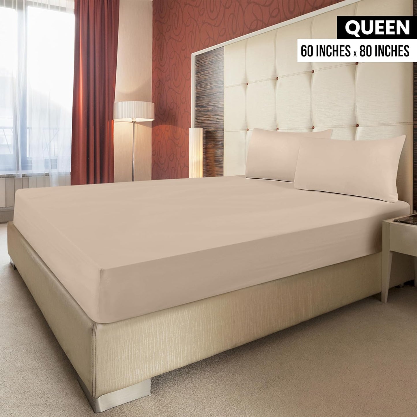 Utopia Bedding Queen Fitted Sheets - Soft Brushed Microfiber | Deep Pocket Design, Fade Resistant (Beige, 2-Pack)
