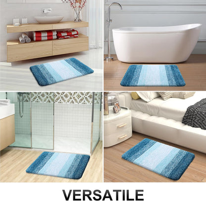 OLANLY Bathroom Runner Rug - Extra Soft Microfiber Mat | Quick Dry, Washable, 70x24, Peacock Blue