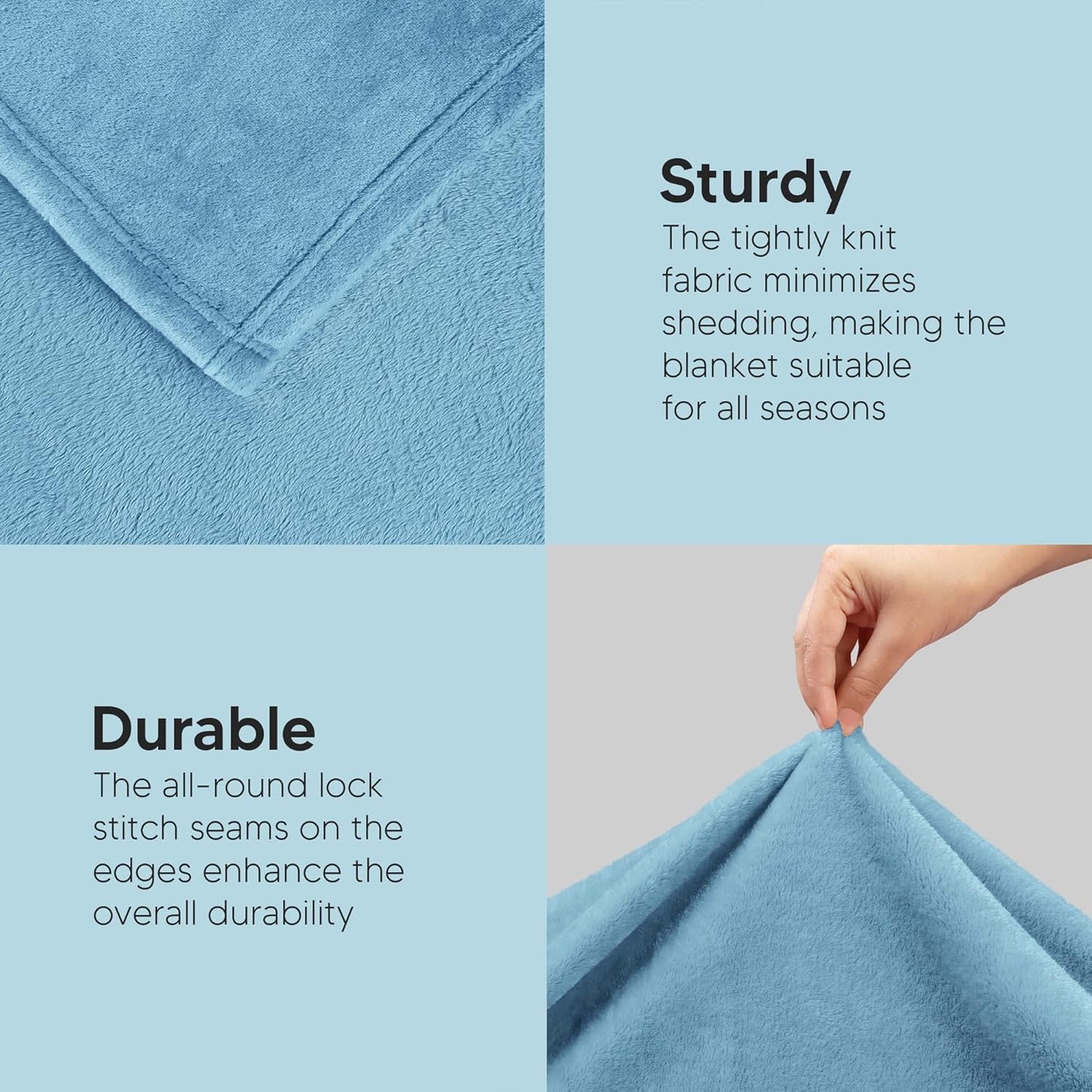 Utopia Bedding Fleece Blanket - Luxury Soft Microfiber Twin Size in Washed Blue (60x80 Inch)