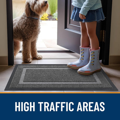 OLANLY Waterproof Front Door Mat - All-Season Indoor/Outdoor Doormat, Easy Clean, 47x32, Dark Grey
