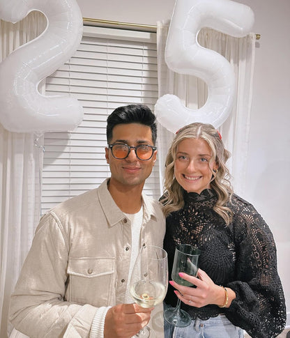 Number 21 Balloon by Party Essentials - 40 Inch White Birthday Decoration for 21st Celebration