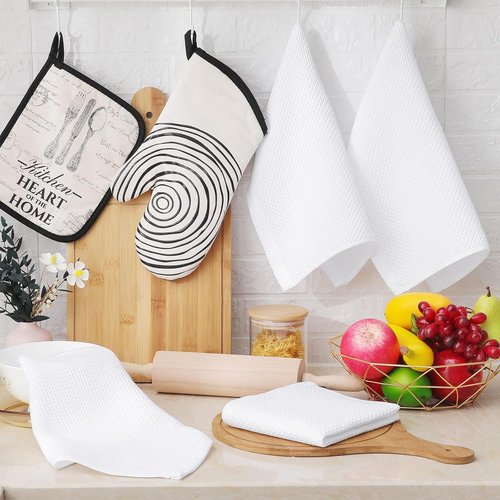 Homaxy 100% Cotton Dish Cloths - Ultra Soft, Absorbent & Quick Drying | 12 x 12 Inches, 18-Pack, White
