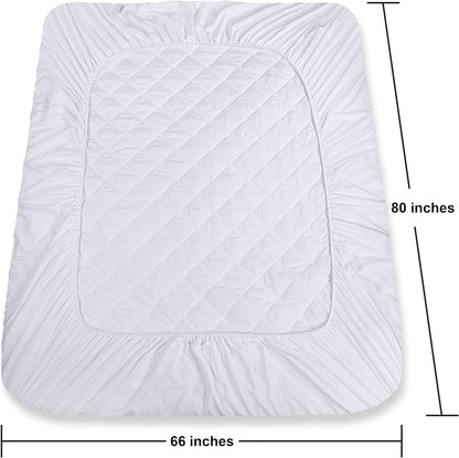 Utopia Bedding Quilted Fitted Mattress Pad - Super Queen Size | Deep Pocket Protector, Machine Washable (White)