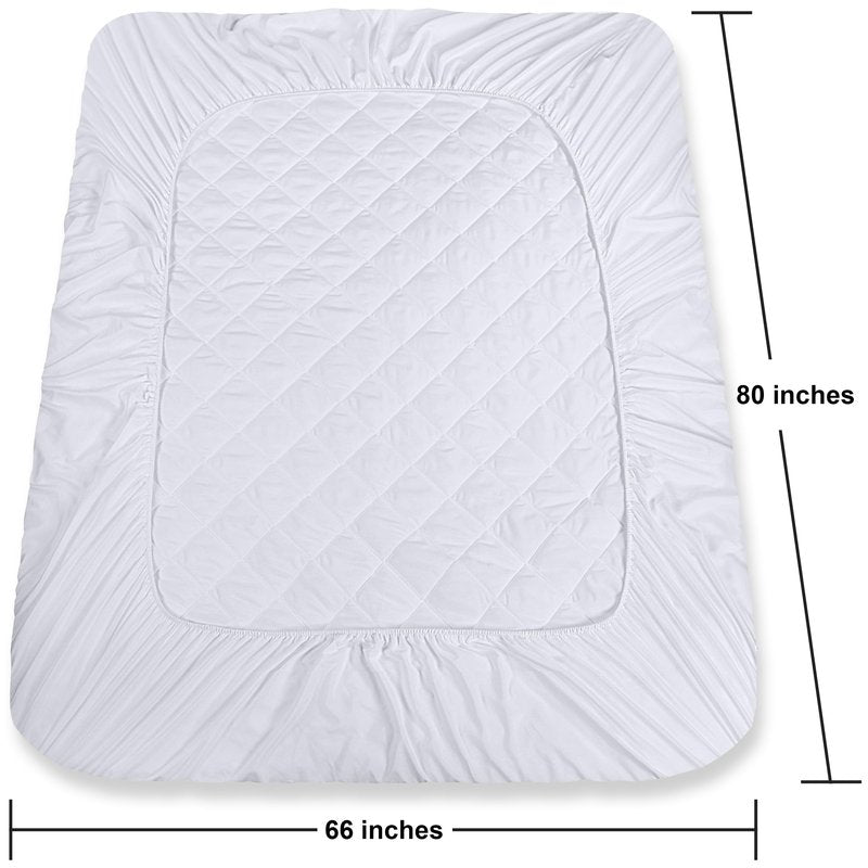 Utopia Bedding Quilted Fitted Mattress Pad, Super Queen Size, Elastic Fitted Mattress Topper Protector and Cover with Deep Pocket Stretches up to 16 Inches, Machine Washable (White)