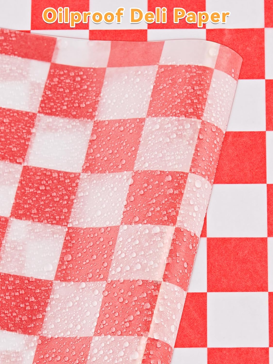 SMARTAKE 12 x 12 Inch Non-Stick Wax Paper - 250 Pcs Red Plaid Hamburger Patty & Sandwich Separators