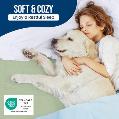 Utopia Bedding Waterproof Mattress Protector King Size, Premium 200 GSM Terry Mattress Cover, Soft & Breathable Bed Cover, Fitted Sheet Style with Stretchable Deep Pockets 17" (Sage)