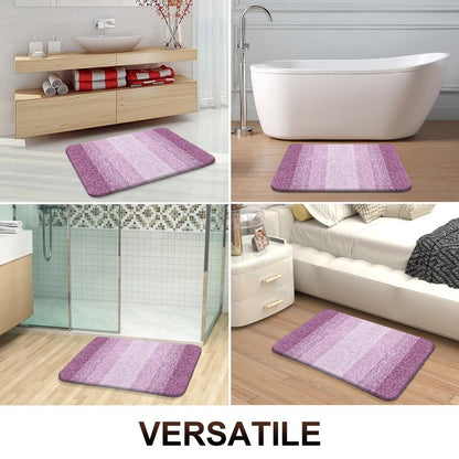 OLANLY Bathroom Runner Rugs Mat 59x20, Extra Soft Absorbent Microfiber Bath Rugs, Rubber Backing, Quick Dry, Long Bath Mats for Bathroom, Tub and Shower, Home Decor Accessories, Pinkish-Purple