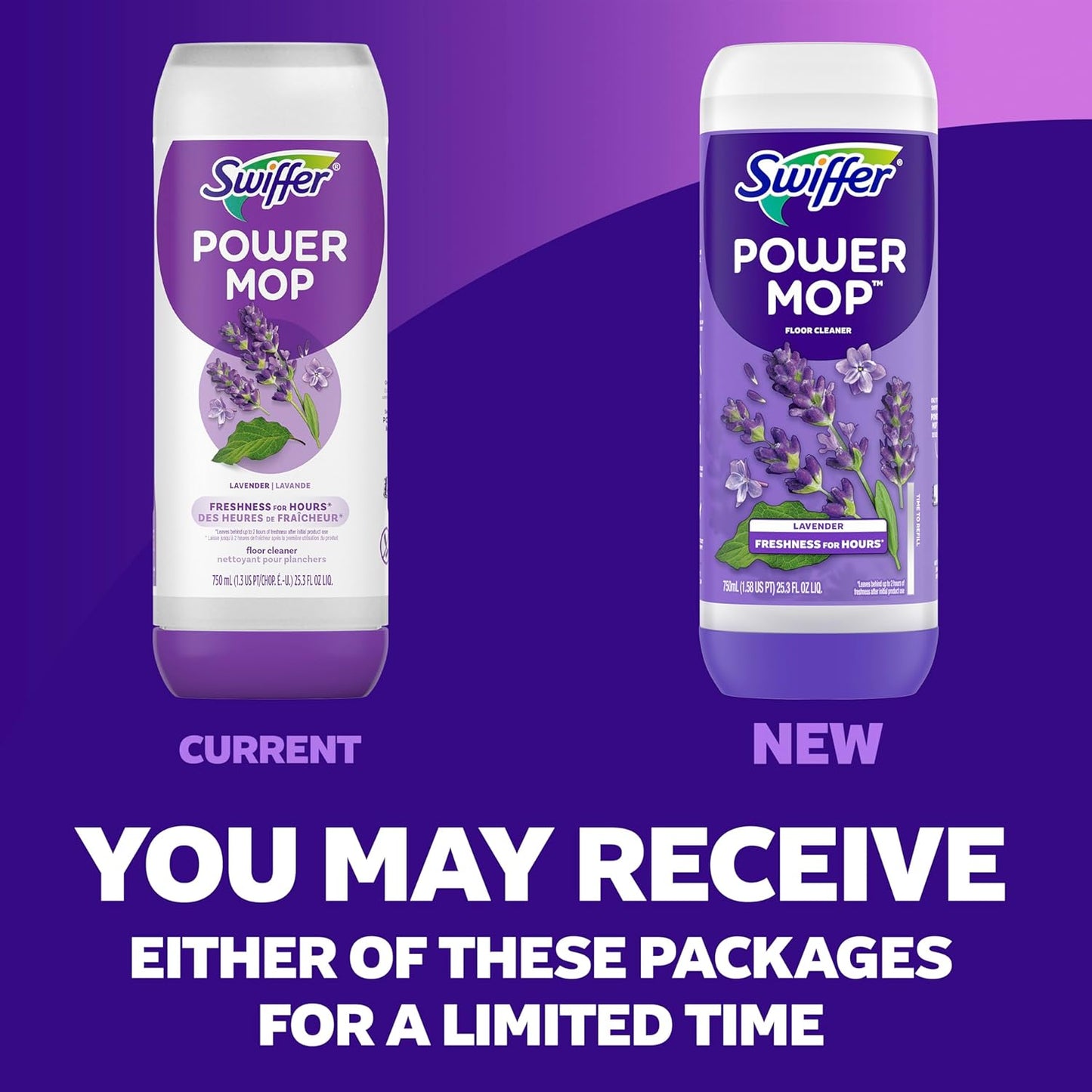 Swiffer PowerMop Floor Cleaning Solution - Lavender Scent | Triple Pack for Effortless Cleaning