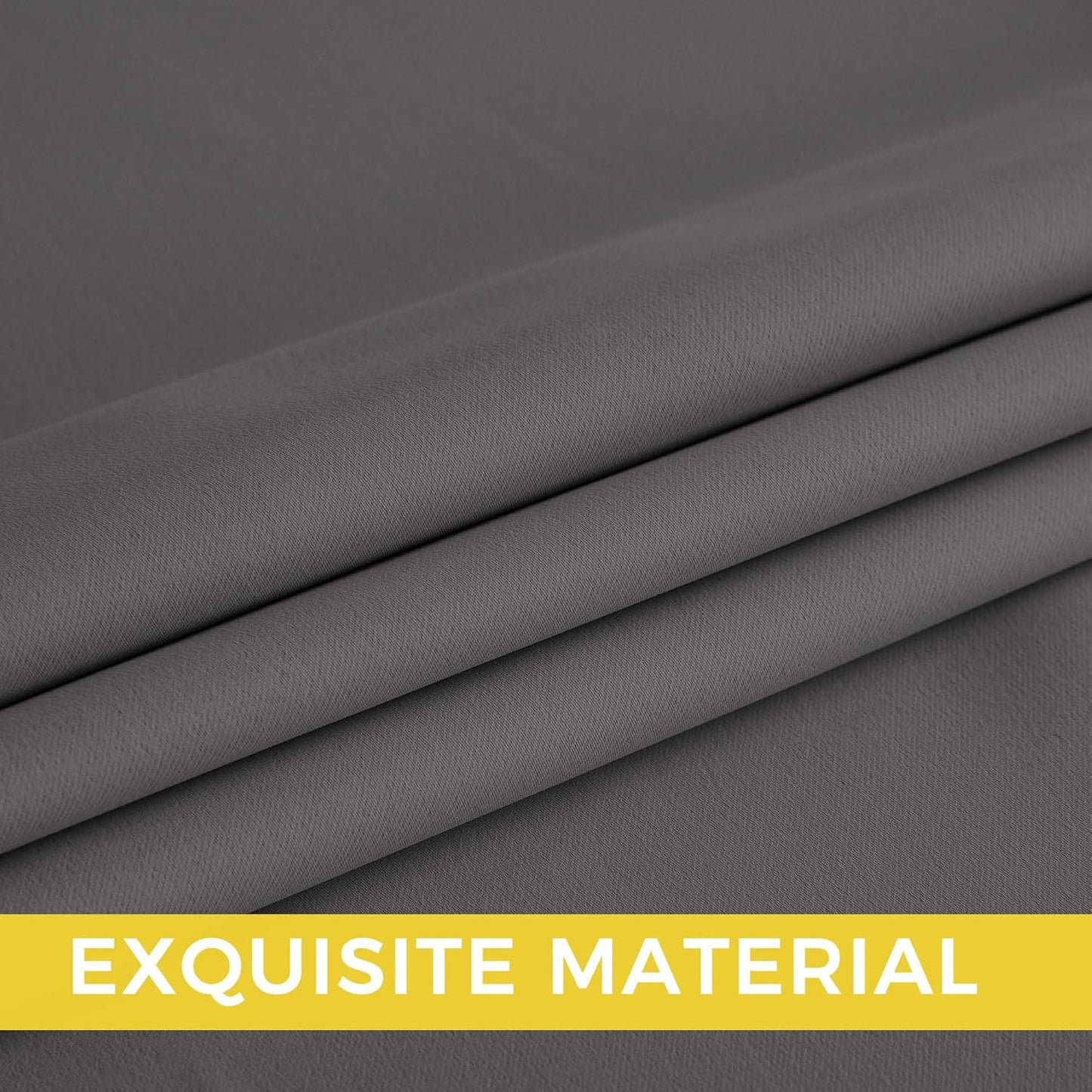 NICETOWN Room Darkening Curtains - Grey Drapery Panels, 2-Pack | W52 x L96 for Ultimate Light Control