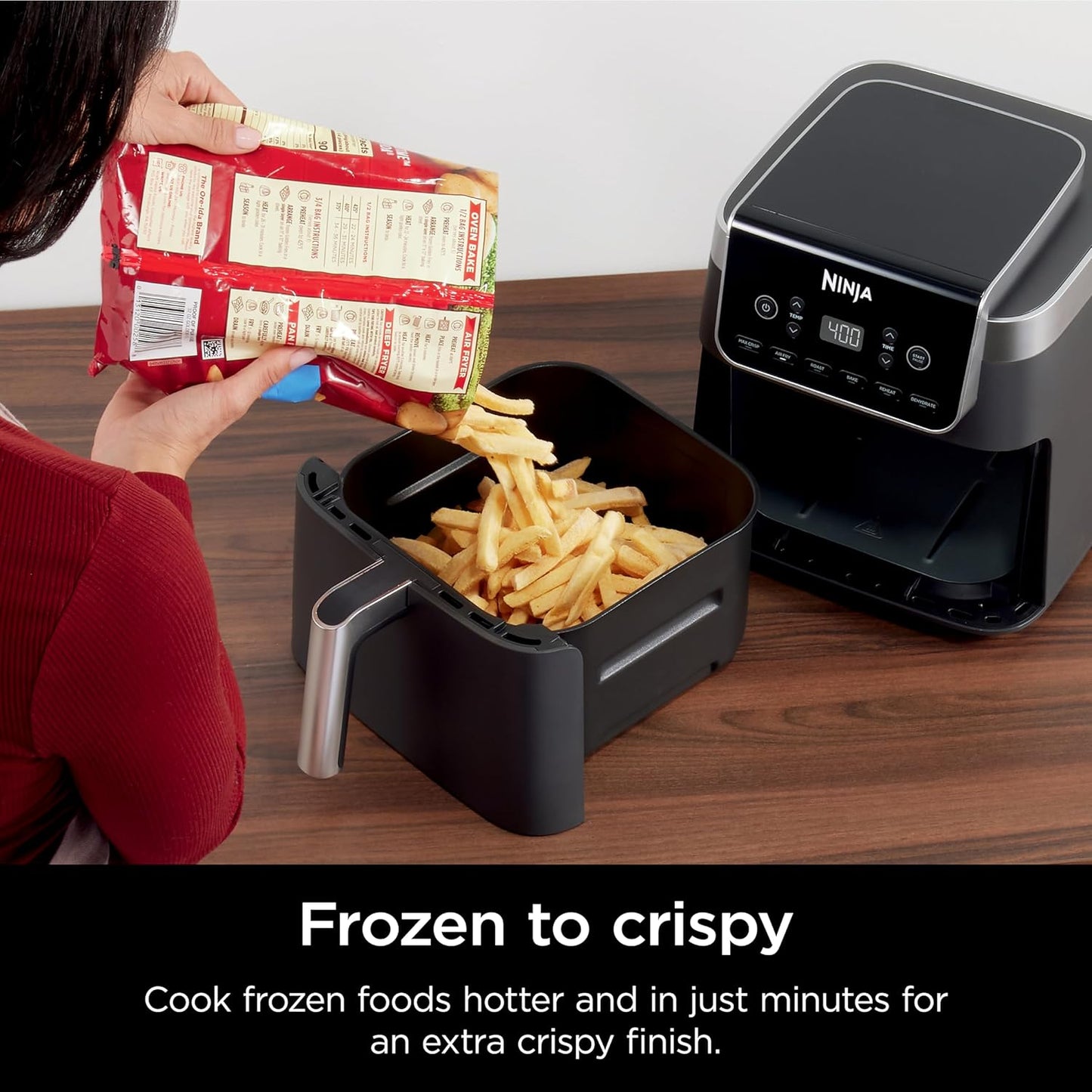 Ninja XL Air Fryer - 6.5 QT Capacity | 6-in-1 Cooking Functions | Nonstick Basket & Recipe Guide | Grey | AF181